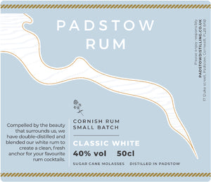 Padstow Classic Cornish White Rum - 50cl, 40%